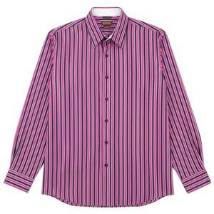 Michael Kors Men’s Striped Button Down Shirt Pink Grey White Cotton XL